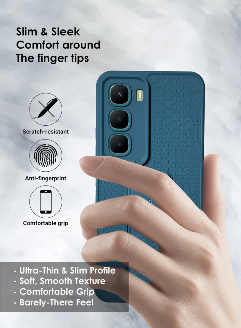 Infinix Hot 60 4G Hand Grip Case Cover - Magnetic Hand Grip Holder & Kickstand - Strong Grip for Magnetic Car Holder, Stylish Silicone Case & Functional, Ultimate Convenience & Hands-Free Viewing - Green - Image 5
